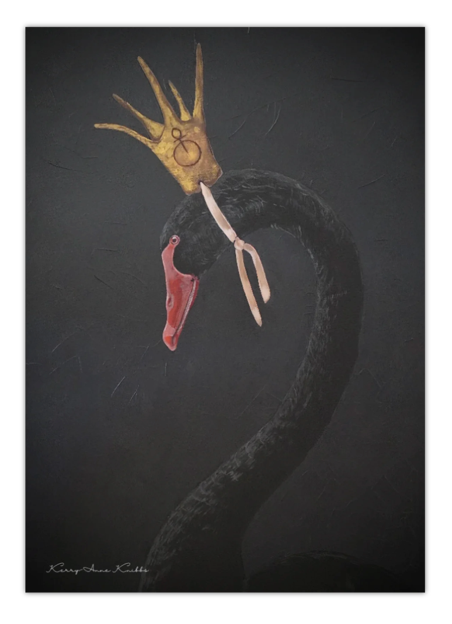 Black Swan with crown